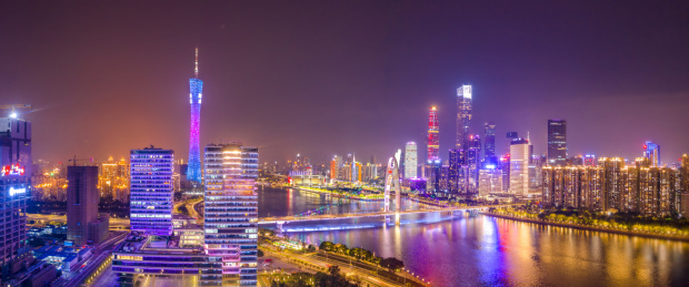 中国广东省广州市CBD中轴线建筑群
