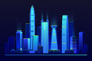 中国深圳地标建筑矢量插画