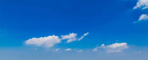 夏季蓝色天空漂浮的白色积云