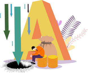 亏损概念金融插画