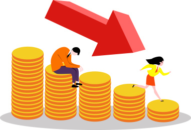 亏损概念金融插画