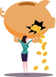 亏损概念金融插画