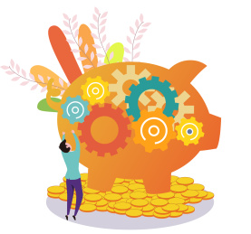 基金类理财产品金融插画