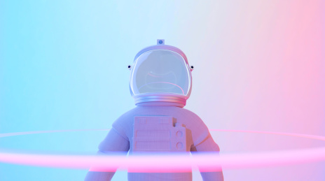 3D渲染可爱型太空人或宇航员