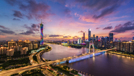 广州晚霞全景