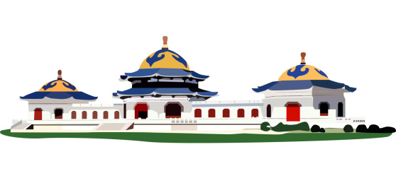 成吉思汗陵历史建筑矢量素材图