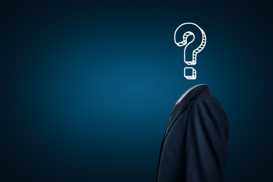 商务人士思考问号