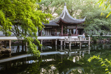 中国江苏苏州园林太仓南园风光