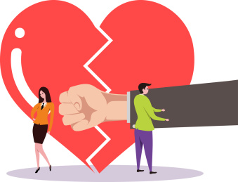 家庭暴力概念插画