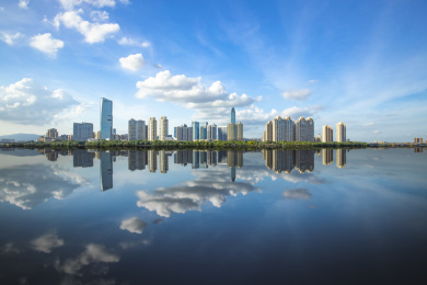 中国广东省惠州市市中心都市风光