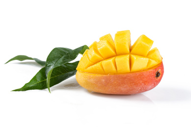 新鲜芒果贵妃芒白底