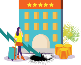 旅游酒店概念插画