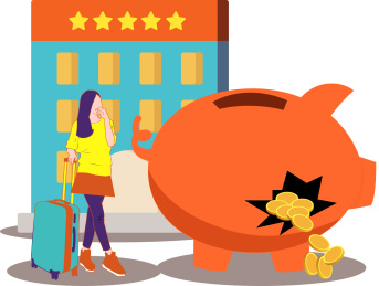 旅游酒店概念插画