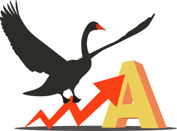 股市黑天鹅金融插画