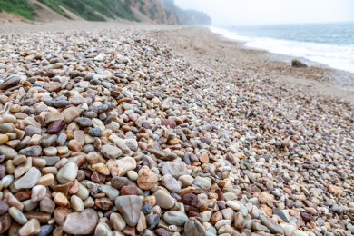 山东长岛海滩的球石