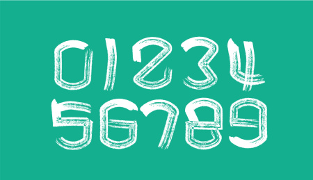 笔触数字0123456789艺术字