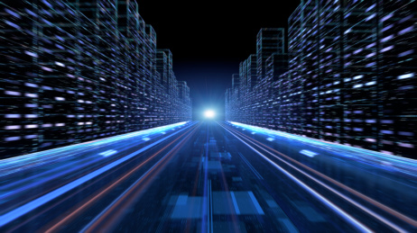 穿梭在数字城市中的光线粒子