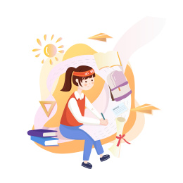 抱着必胜信心努力学习做试卷的女学生
