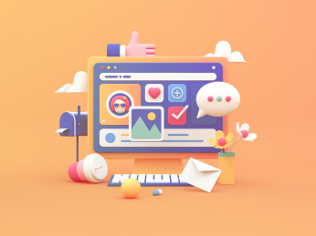 社交网络3D插画