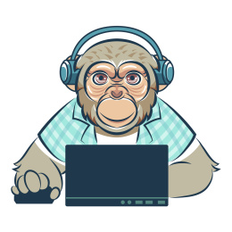 招聘动物拟人程序员程序猿可爱矢量插画