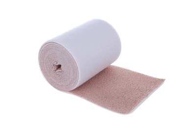 白色背景上的医疗弹力绷带