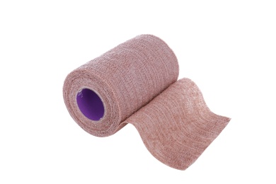 白色背景上的医疗弹力绷带