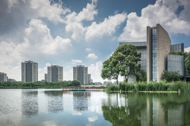 江苏省昆山市时代公园城市风光