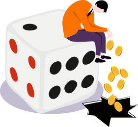 家庭赌博概念插画 家庭