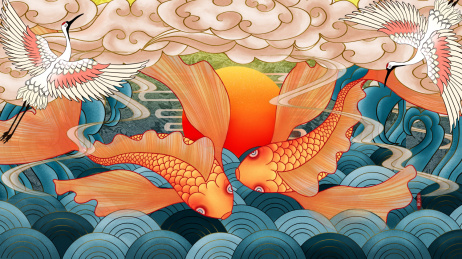 两只鱼儿在水中游