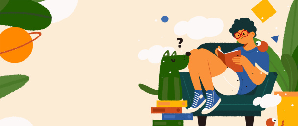 居家阅读的男孩