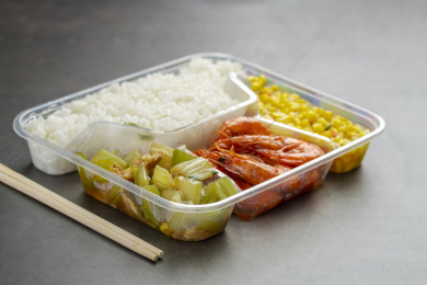 快餐盒饭特写 盒饭