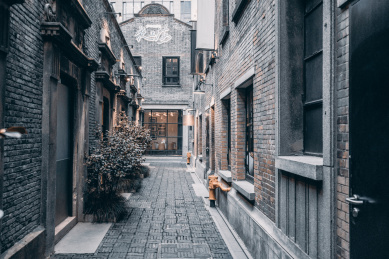 上海石库门建筑夜景