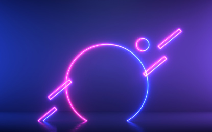  3D渲染的霓虹灯效果