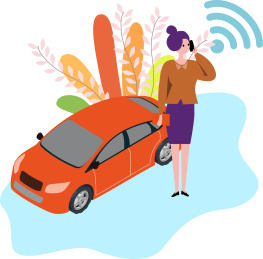 网约车概念插画 网约车