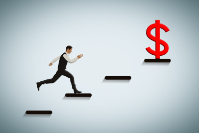 商务人士抓住机遇赚钱