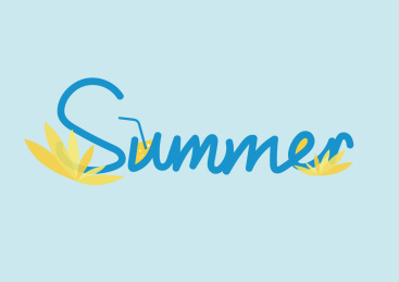 夏季summer英文字矢量图
