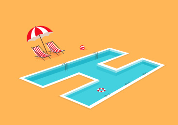 平面夏季英文字母泳池背景