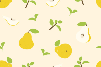 梨元素平铺无缝素材插画