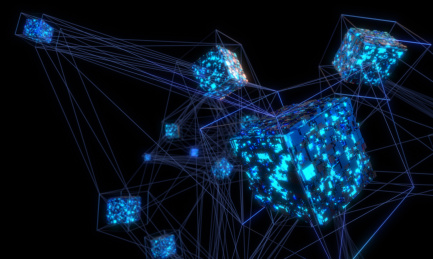 科技立方体连线，网络数据传输
