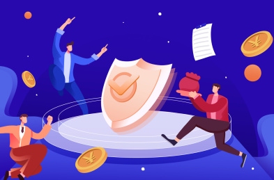 卡通手绘医疗安全保卫盾牌保险插画