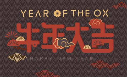 牛年大吉字体设计新年模板