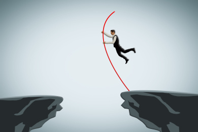 商务人士挑战突破自我获得金钱