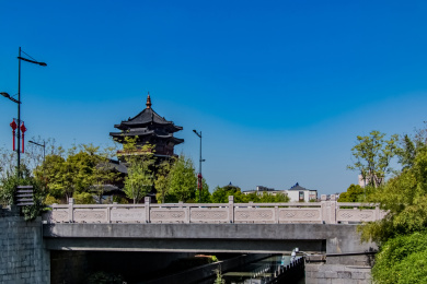 江苏省南京市十里秦淮河西水关小桥建筑