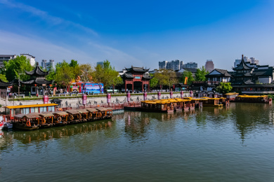 江苏省南京市夫子庙景区泮池码头建筑环境