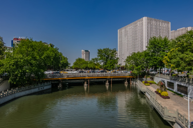 江苏省南京市秦淮河中山东路逸仙桥梁建筑