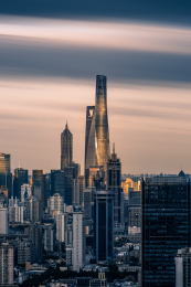 中国上海浦西拍摄陆家嘴城市风光