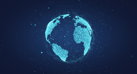 粒子组成的地球.科技概念的地球