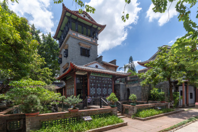 中国东莞可园岭南古建筑园林风景