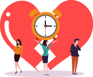 离婚劝和夫妻概念插画