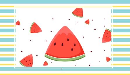 夏天清凉西瓜图背景设计矢量图